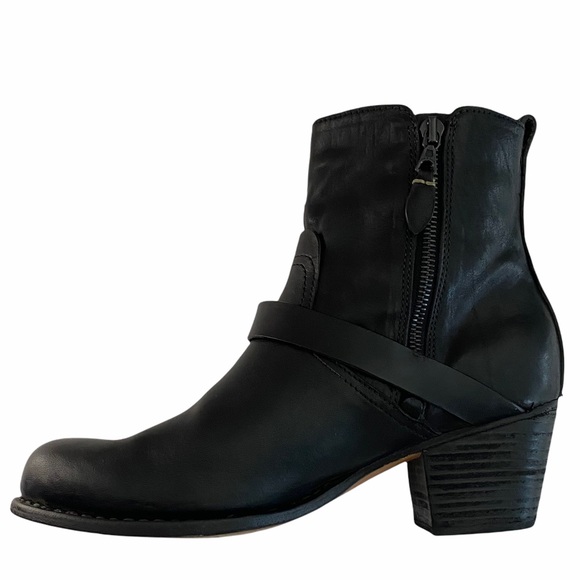 Rag & Bone  HARPER Black Leather Ankle Boots 9.5